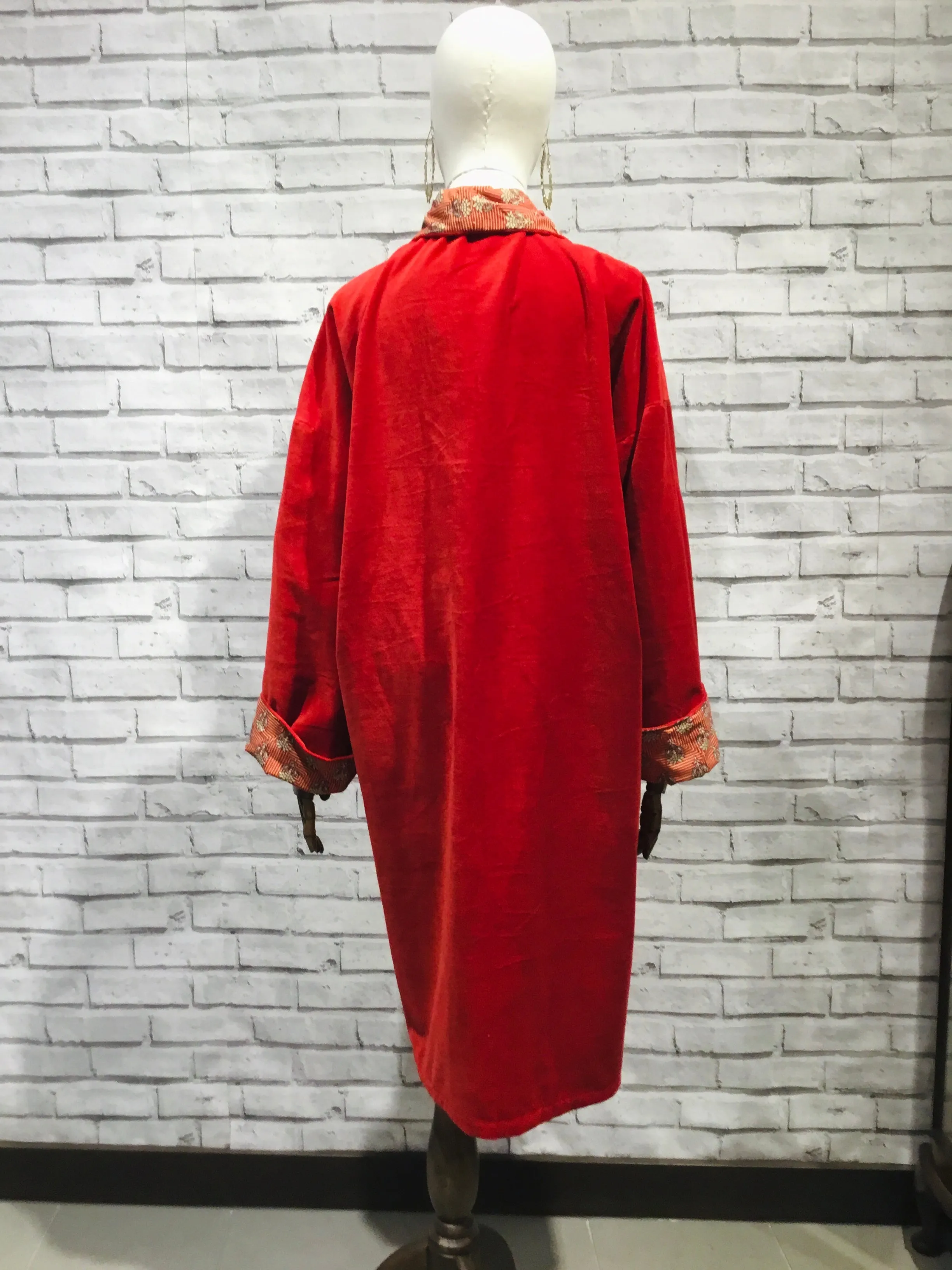 Red Lotus Velvet Coat