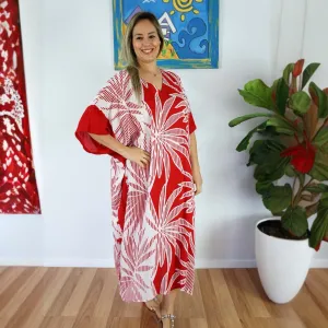 Red Maya Kaftan one size fits AU 12-26