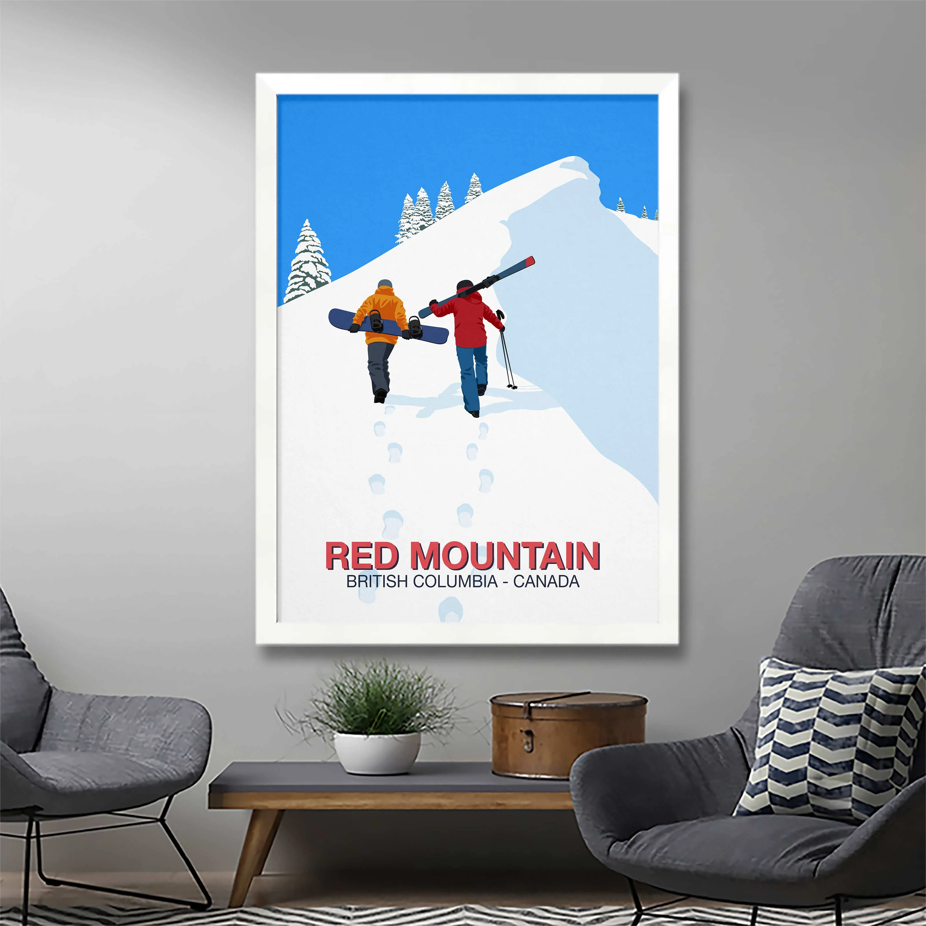 Red Mountain ski poster