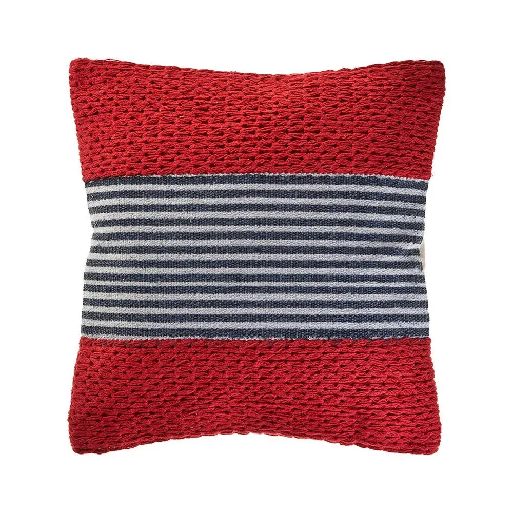 Red Nautical Striped  LR07428 Throw Pillow