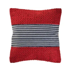 Red Nautical Striped  LR07428 Throw Pillow