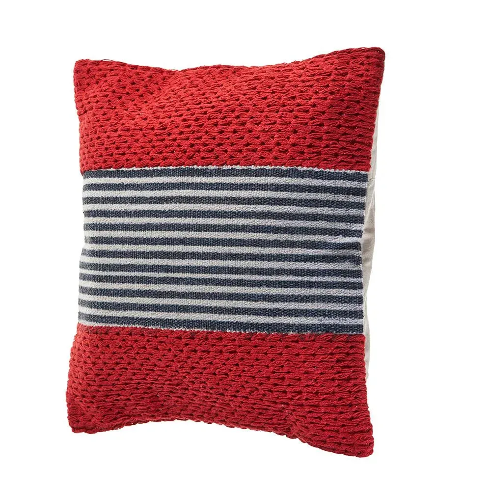 Red Nautical Striped  LR07428 Throw Pillow