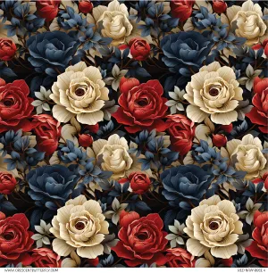 Red Navy Rose 4 Printed Vinyl Sheet/Wrap