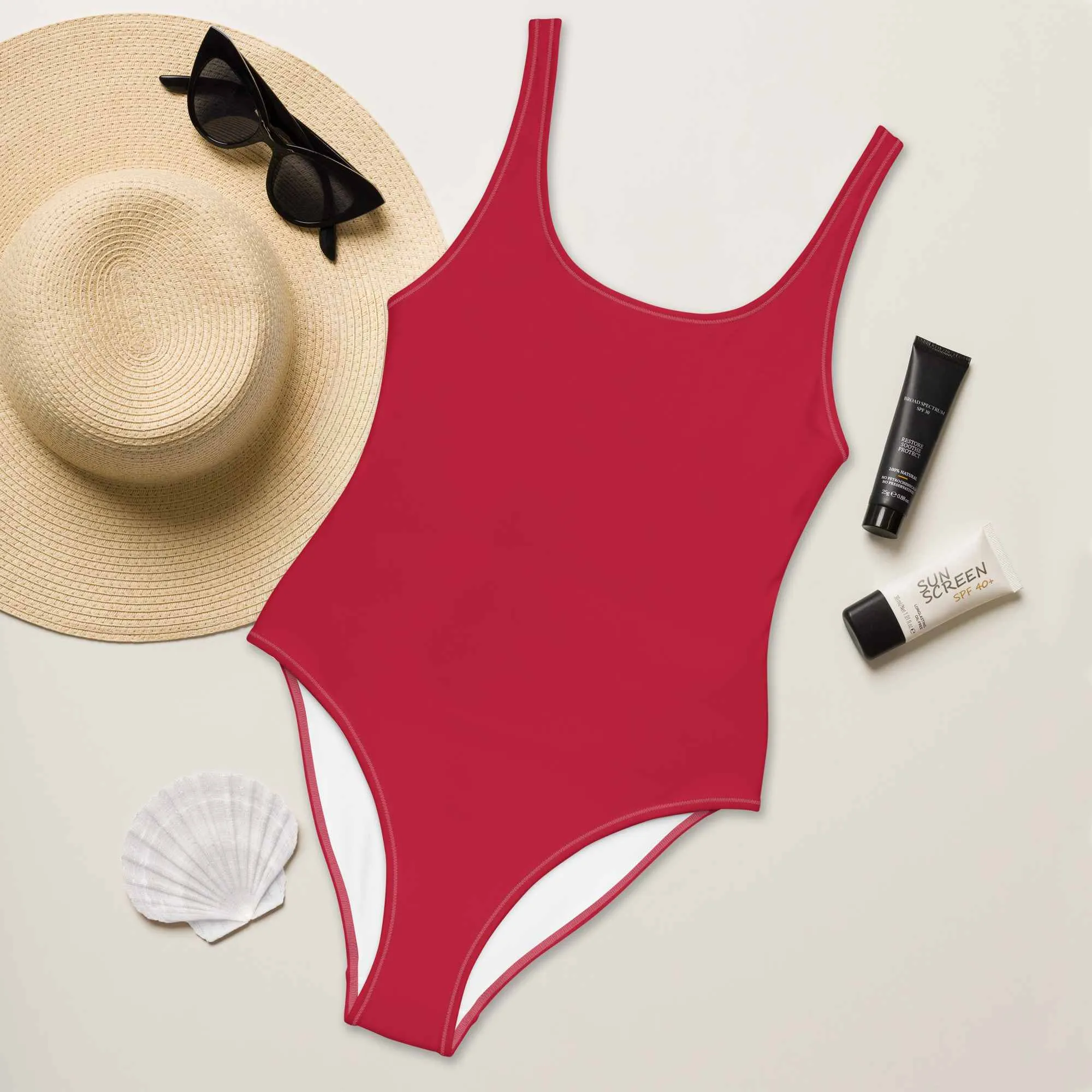 Red One-Piece Swimsuit for Women