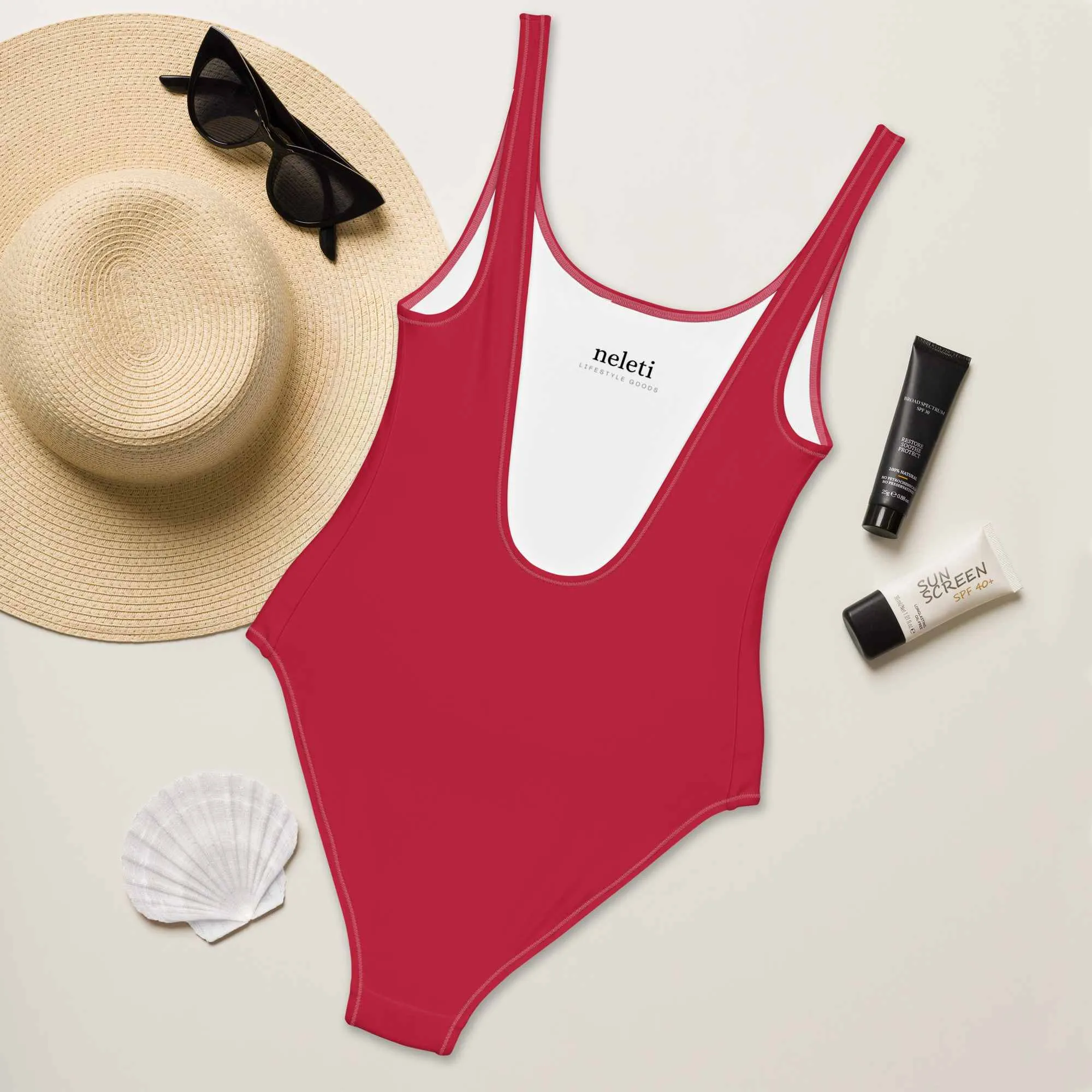 Red One-Piece Swimsuit for Women