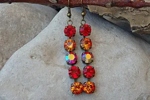 Red orange earrings