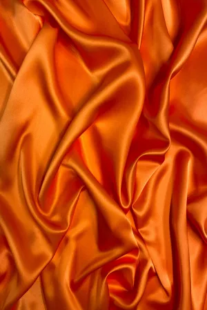 Red Orange Stretch Charmeuse Fabric