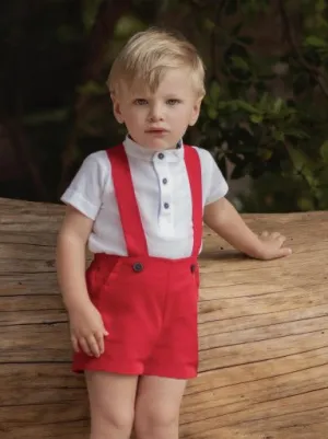 Red Overalls Set