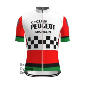 Red Peugeot Retro Short Sleeve Cycling Jersey