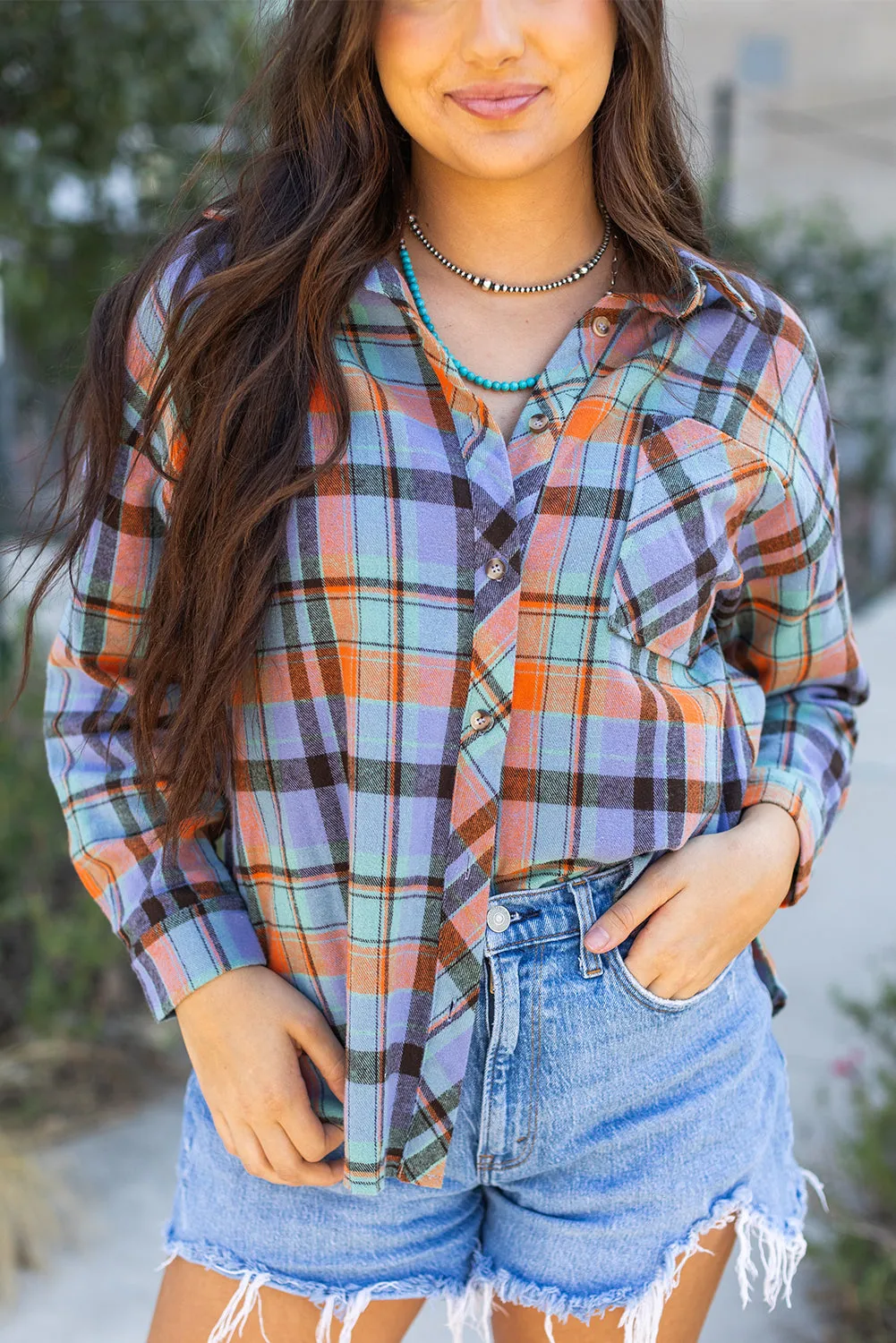 Red Plaid Print Loose Vintage Shirt