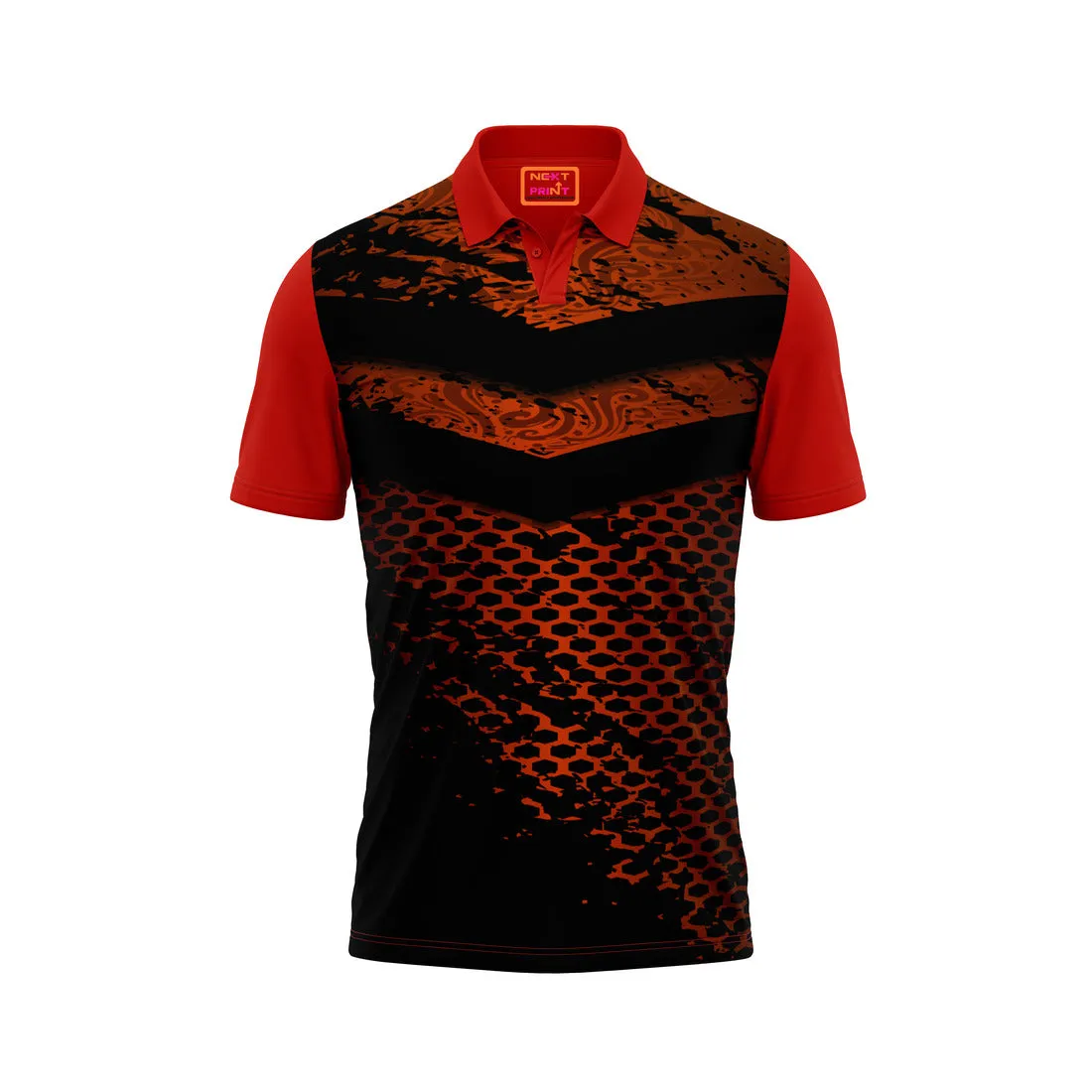 Red Polo Neck Half Sleeve T Shirt Nextprint F178