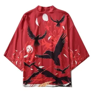 Red Raven Kimono Cardigan