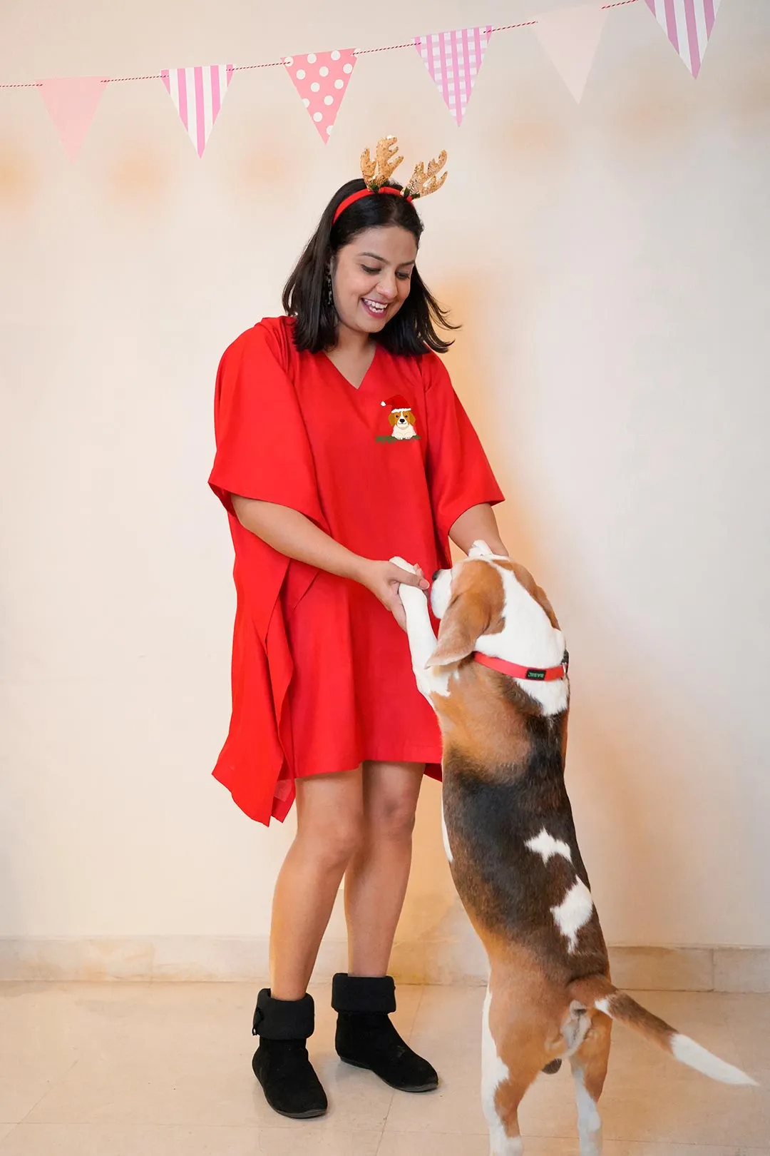 Red Rayon Kaftan - Elf