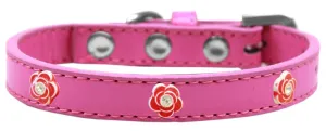 Red Rose Widget Dog Collar Bright Pink Size 16