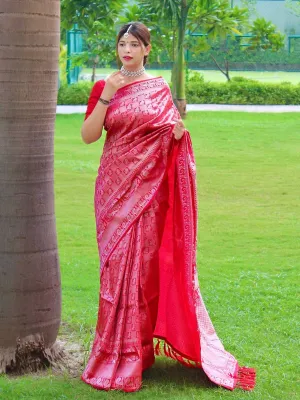 Red Saree in Pure Kanjeevaram Silk