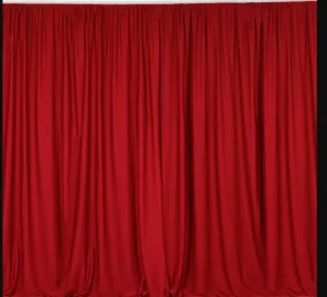 Red Satin 8' High  Drape Panel