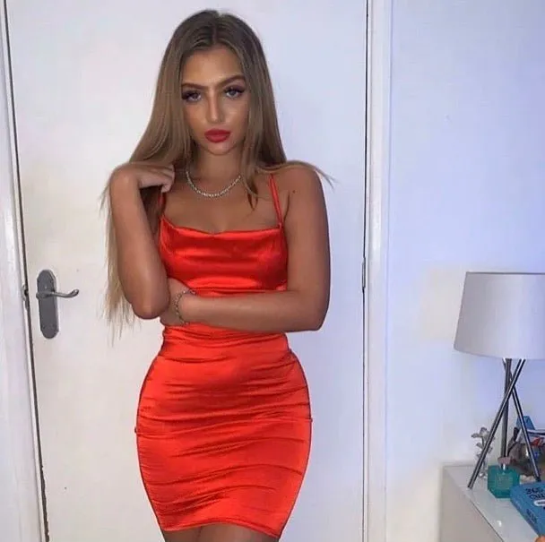 Red Satin Mini Dress