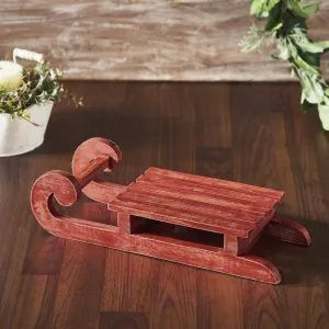 Red Sled Wooden Figurine 16x6x2.75