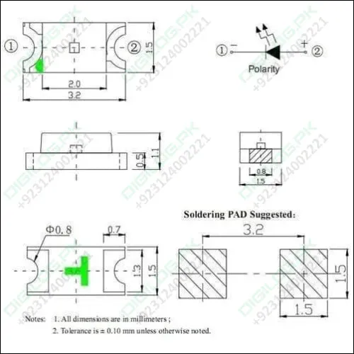 Red Smd 1206 Led Super Bright Light Emitting Diode