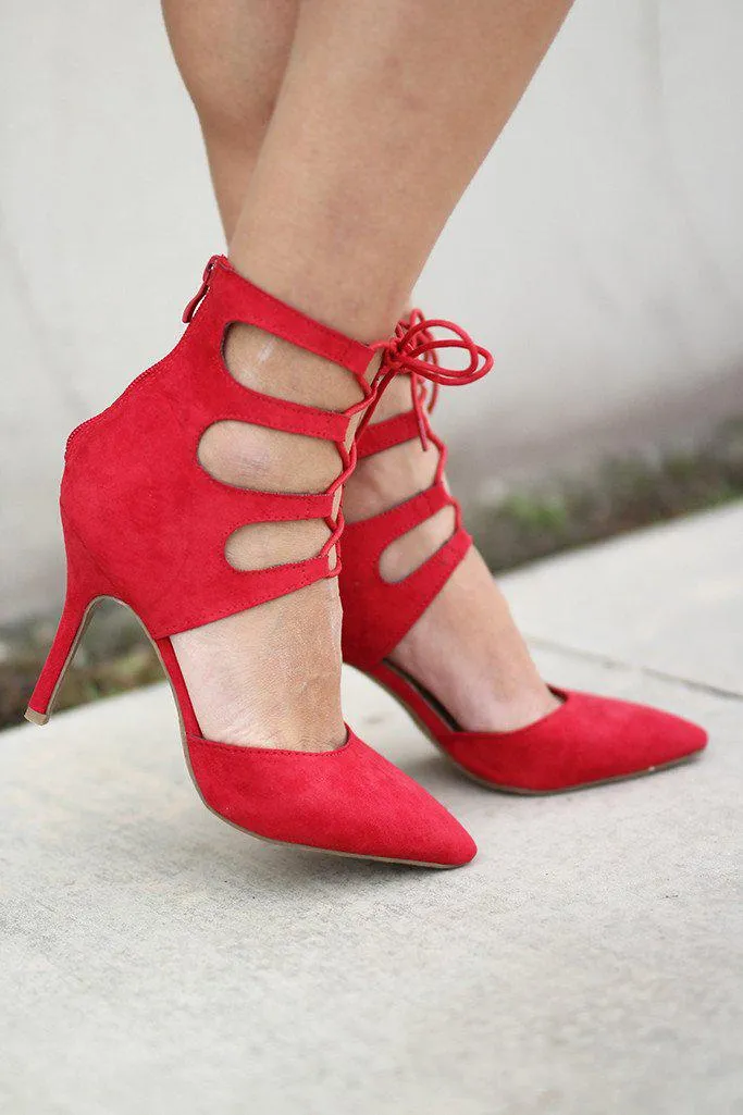 Red Strappy Heels