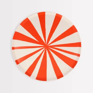 Red Stripe Side Plates (x 8)