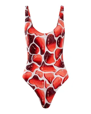 Red Swimmers One Piece Swimsuit