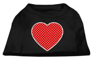 Red Swiss Dot Heart Screen Print Shirt Black XS (8)