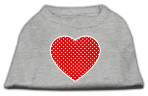 Red Swiss Dot Heart Screen Print Shirt Grey XL (16)