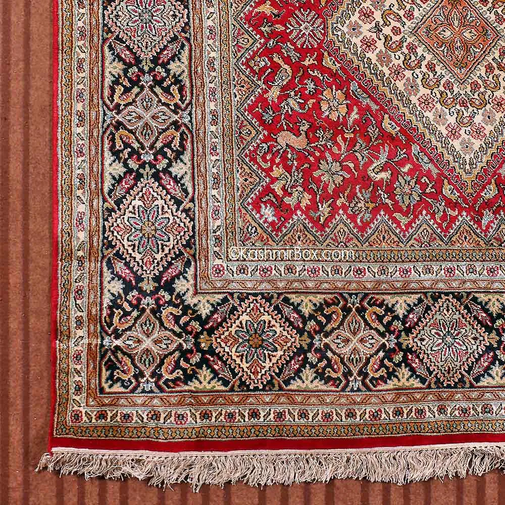 Red Tabriz Silk Cotton Carpet