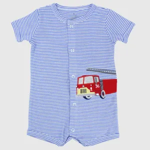 Red Truck Short-Sleeved Romper