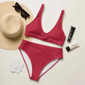 Red Two-Piece Swimsuit for Women at Neleti