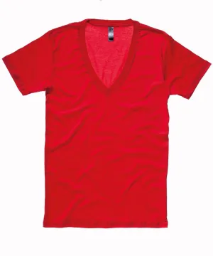 Red - Unisex Jersey deep v-neck t-shirt