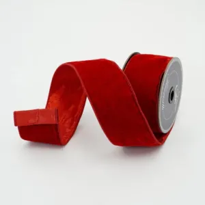 Red Velvet WIRED Designer Ribbon, 2.5 Inch by 10 yards