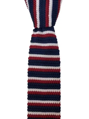 Red, White & Blue Pin Striped Knitted Tie