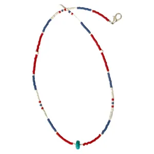 Red White and Blue Beaded Necklace