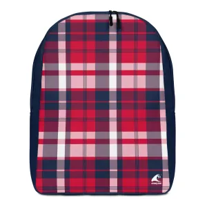 Red, White and Navy Blue Preppy Surfer Plaid Beach Backpack