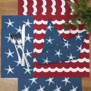 Red White and Waves Table Linens