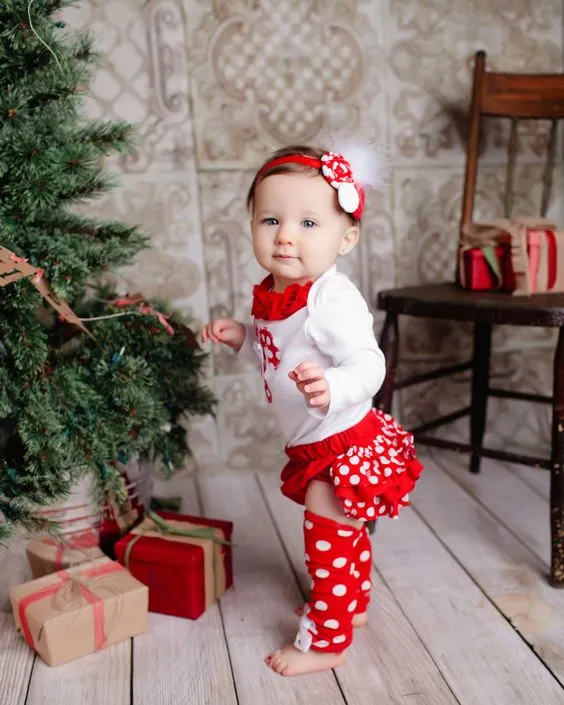 Red, White Polka Dot Leg Warmers, Baby Toddler