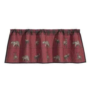 Red Woodland Plaid Quilted Valance