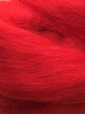 Red Wool Roving - Soft Merino Wool Top Roving for Spinning and Wet or Needle Felting