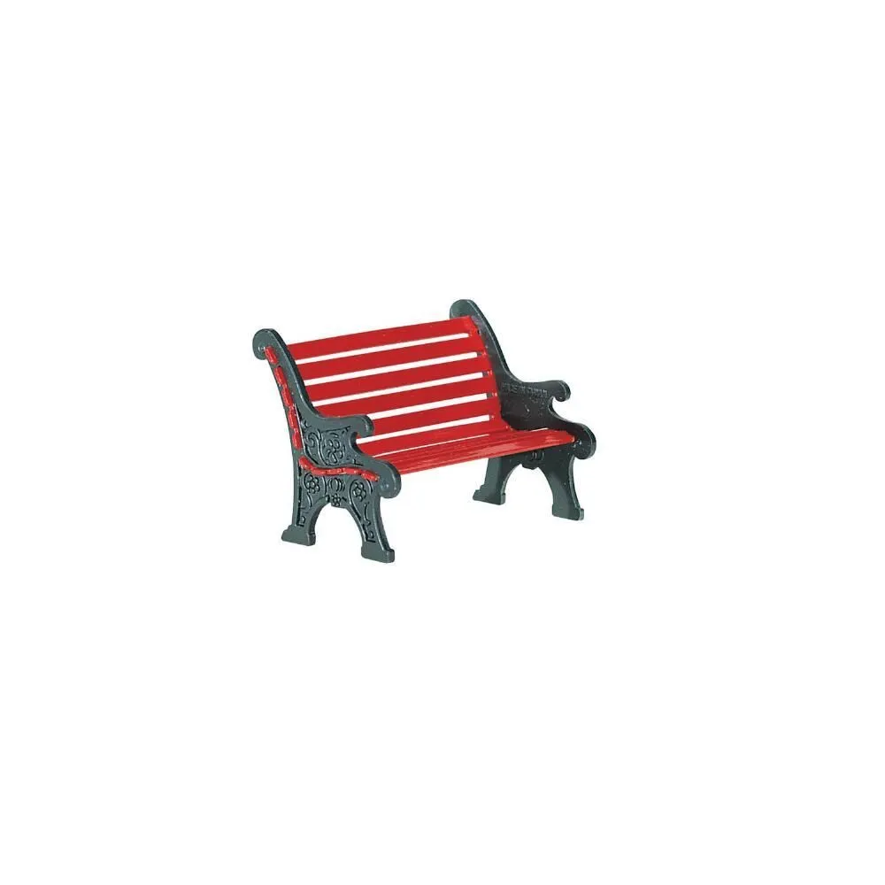 Red Wrought Iron Park Bench Dept. 56 Village