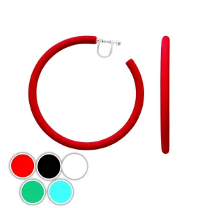 Red/Black/White/Green/Blue 60 mm Big Hoop Invisible Clip On Earrings