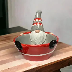 Red/Grey Gnome Snack Bowl