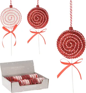 Red/White Lollipop Hanging Decor