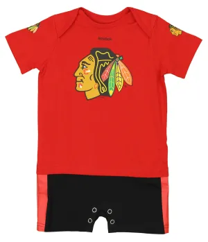 Reebok Chicago Blackhawks NHL Baby Boys Infant Fan Jersey Romper, Red-Black, 24 Months