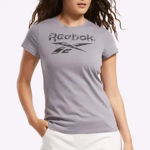 Reebok - Women's Training Essentials Stacked Logo Tee - GRAVITY GREY