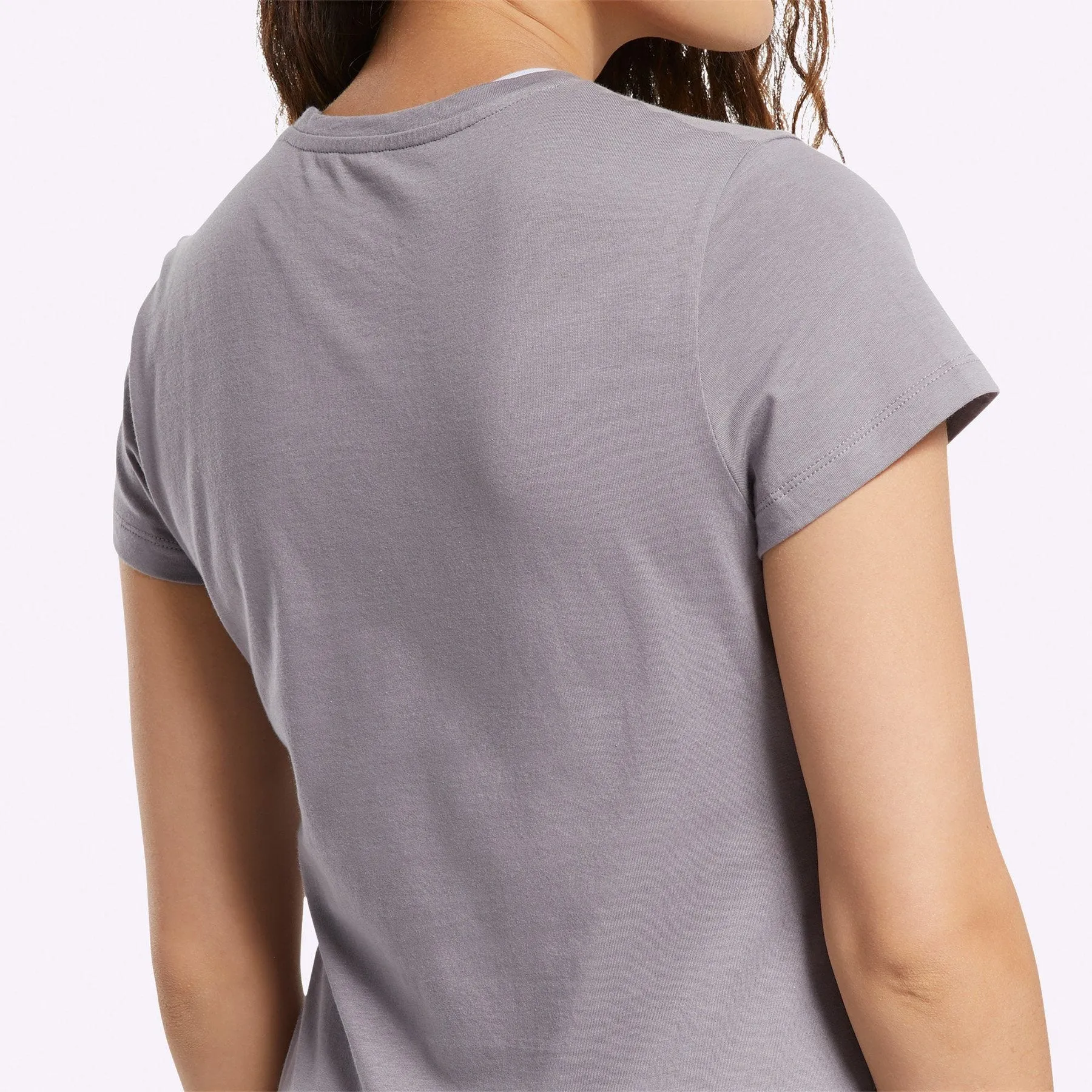 Reebok - Women's Training Essentials Stacked Logo Tee - GRAVITY GREY