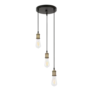 Reece Black and Copper 3 Light Pendant