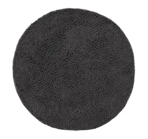 Reed Toggle 1700GSM Polyester 90cm Round Bath Mat Charcoal