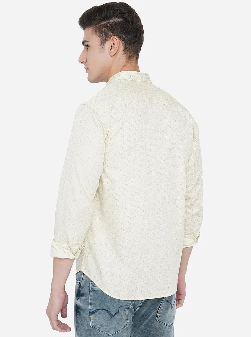 Reed Yellow Printed Classic Fit Casual Shirt | Greenfibre